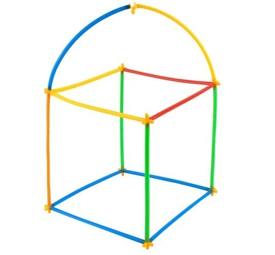 Konstruktionsspielzeug 408-tlg – Strohhalm Baukasten mit Verbindern | Kreatives Steckspiel für Kinder ab 3 Jahren