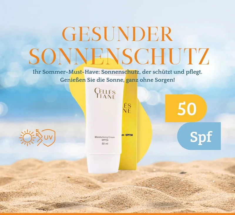 CELLES TIANE Feuchtigkeitscreme SPF50 | Gesichtspflege Sonnencreme 50ml
