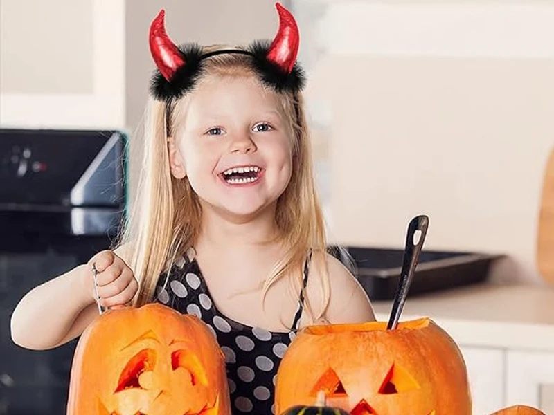 Halloween Teufel Stirnband Hörner Karneval Kostüm Party Zubehör 👹🎃