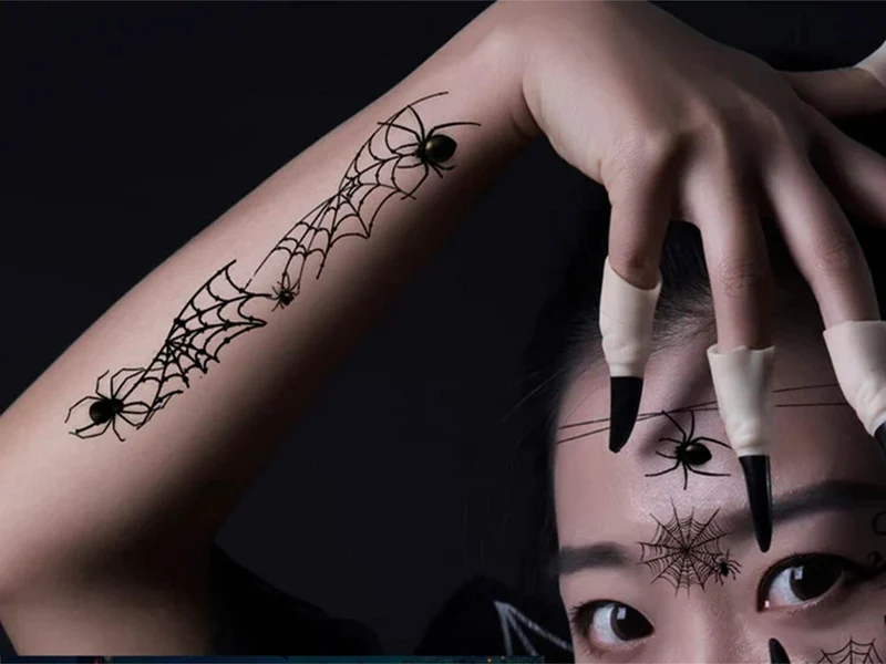 Halloween Tattoos Blut Realistisch Waschbar Temporär Hautaufkleber 🎃💉 4038732800489