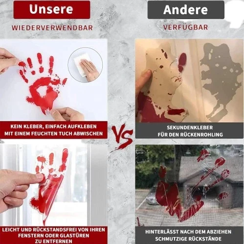 Halloween Fensterbilder 95 Stück Blut Aufkleber Deko Sticker Horror Party