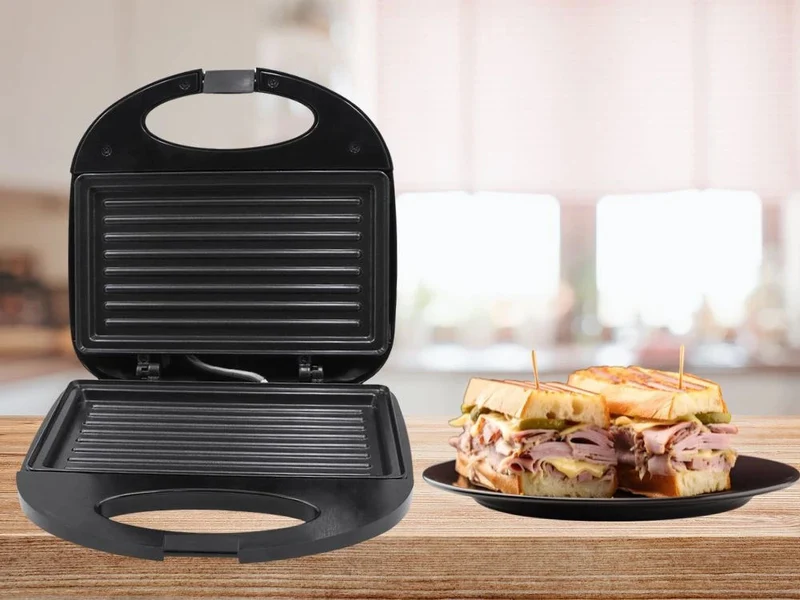 Elektrischer Kontaktgrill Doppelplatte Toaster Küchen-Grill Sandwich Steak Maker