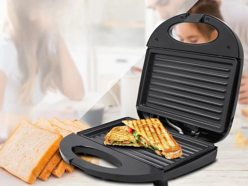 Elektrischer Kontaktgrill Doppelplatte Toaster Küchen-Grill Sandwich Steak Maker