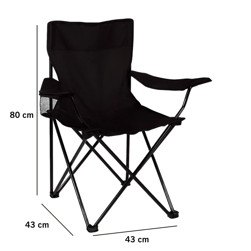 2x Klappstuhl Grün + 1x Campingtisch Schwarz Set – Faltbar mit Getränkehalter