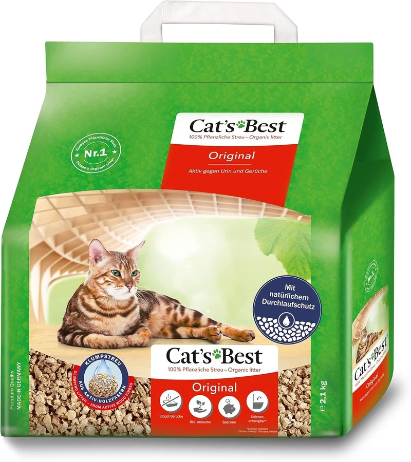 Cat’s Best Katzenstreu 2.1kg/5L Pflanzlich Klumpend Geruchsbindend