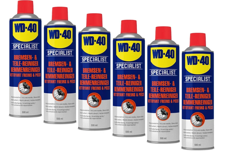 WD-40 Specialist Bremsenreiniger 500ml – Starker Entfetter & Teilereiniger Spray | Entfernt Öl, Fett & Bremsstaub schnell und rückstandsfrei