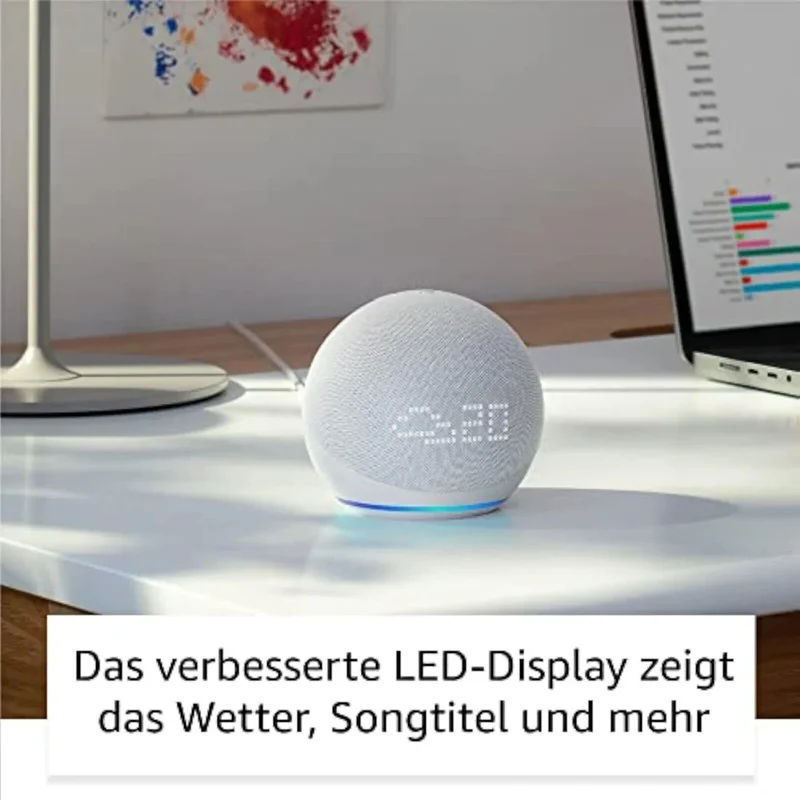 Amazon Echo Dot 5 (2022) mit Uhr Alexa Smart Speaker WLAN Bluetooth
