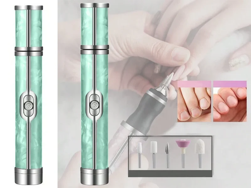 Nagelfräser mit Akku & USB-C – Maniküre Pediküre Fräser Set mit 5 Aufsätzen und 4 Geschwindigkeitsstufen