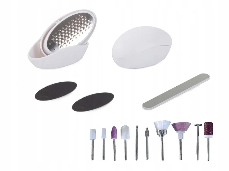 Maniküre Pediküre Set 14-teilig – elektrischer Nagelfräser, Fußfeilen & Schleifaufsätze für die kosmetische Nagelpflege