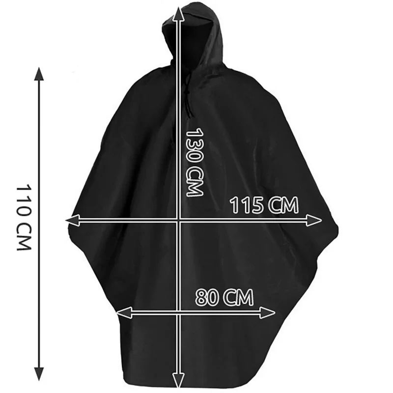 Wasserdichter Regenponcho mit Kapuze & Visier für Outdoor & Festival - Schwarz