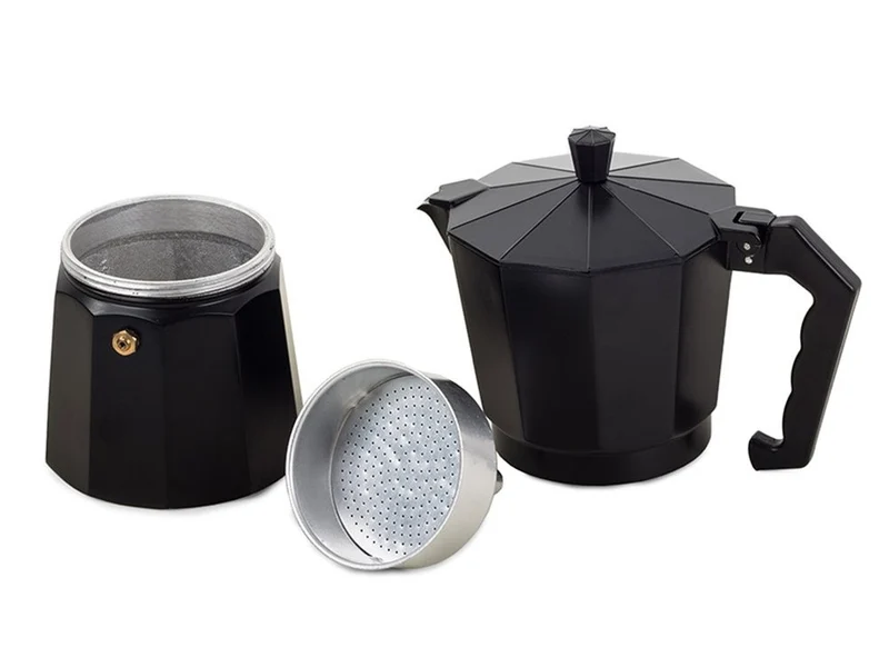 Espressokocher Aluminium 9 Tassen 450 ml – Moka Kaffeemaschine für Gas & Elektroherd