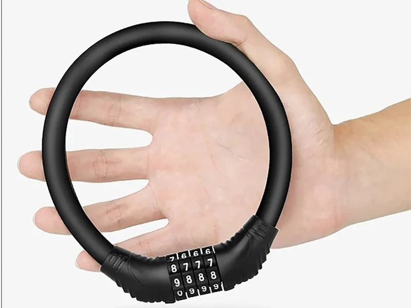 Fahrrad Kabelschloss mit Code 60cm Vierstellige Zahlenkombination Schwarz