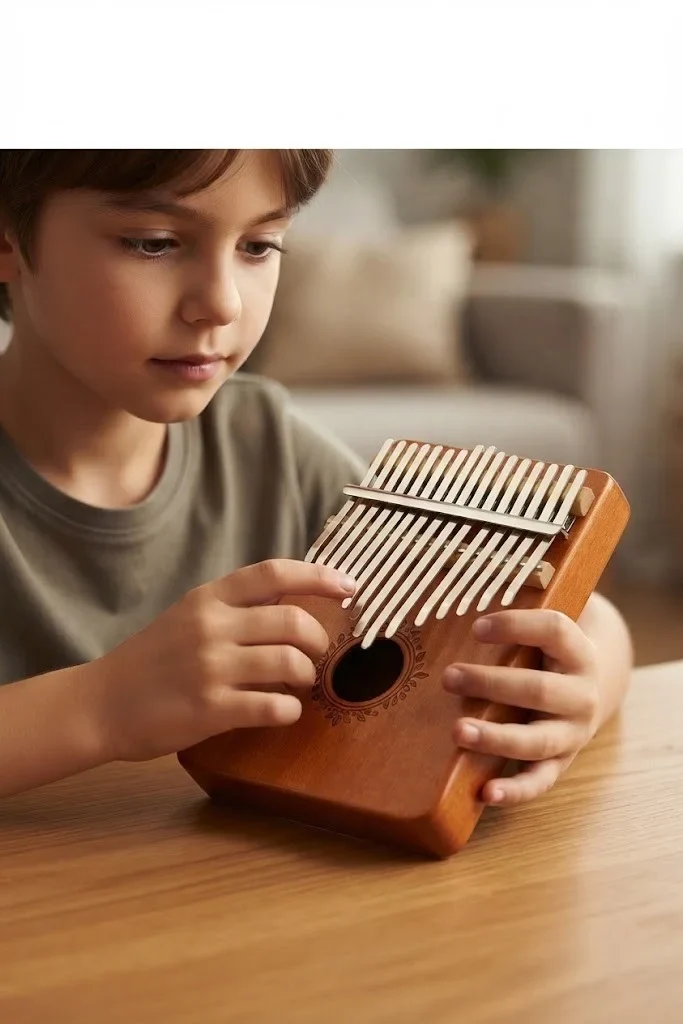 Kalimba 17 Tasten Daumenklavier Fingerpiano aus Holz mit Tragetasche & Notenheft