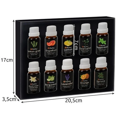 RUHHY Duftöl Set 10x15ml – Duftöle für Diffusor, Luftbefeuchter und Aromabrenner