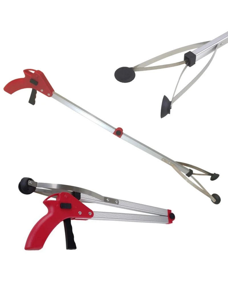 Greifzange 77cm faltbar Alu Müllgreifer Greifhilfe Müllzange Pick Up Tool