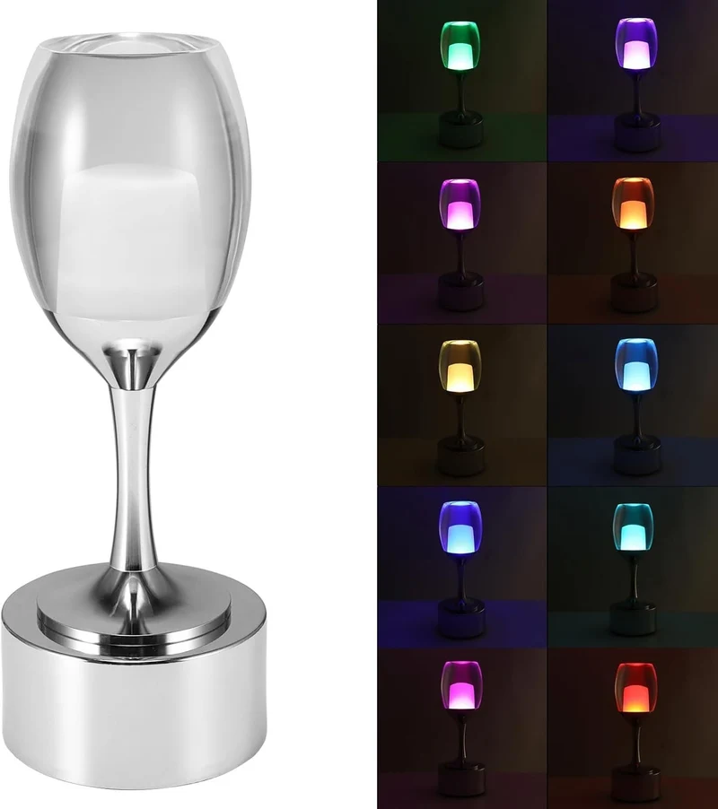 LED Nachttischlampe Kabellos Acryl USB Lade Tischlampe 7 Farben Deko