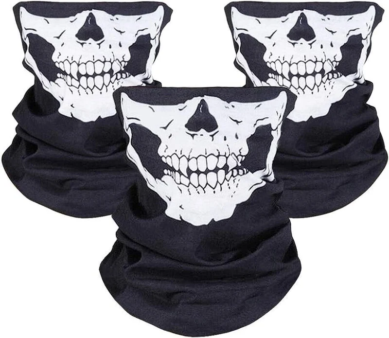 Multifunktionale Totenkopf Bandana – Sturmhaube, Gesichtstuch & Motorrad Maske