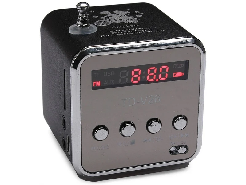Mini Bluetooth Lautsprecher Tragbarer – FM Radio, USB, AUX, microSD & LED Display (Zufallsfarbe)