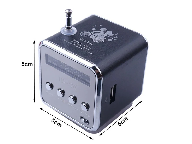 Mini Bluetooth Lautsprecher Tragbarer – FM Radio, USB, AUX, microSD & LED Display (Zufallsfarbe)