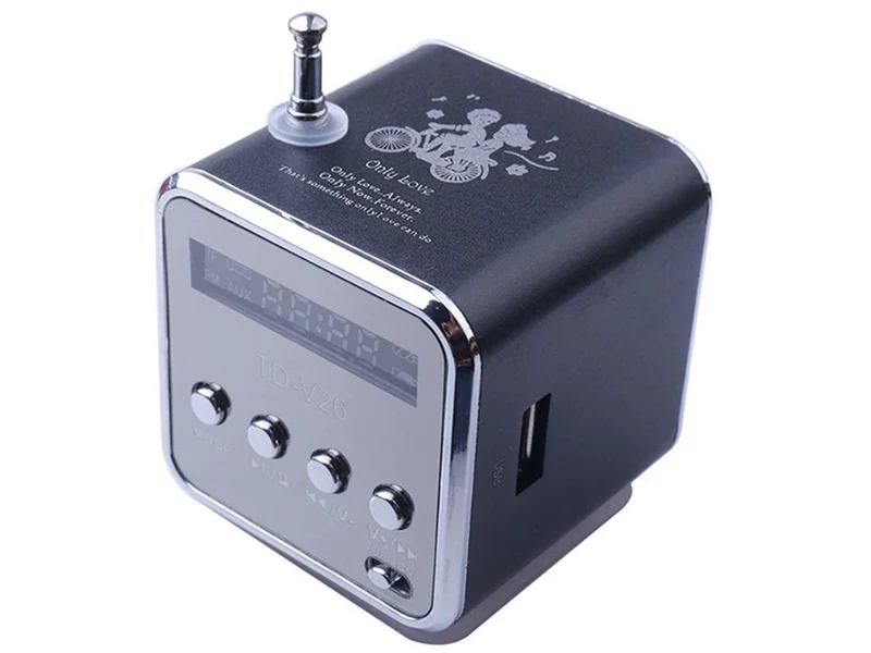 Mini Bluetooth Lautsprecher Tragbarer – FM Radio, USB, AUX, microSD & LED Display (Zufallsfarbe)