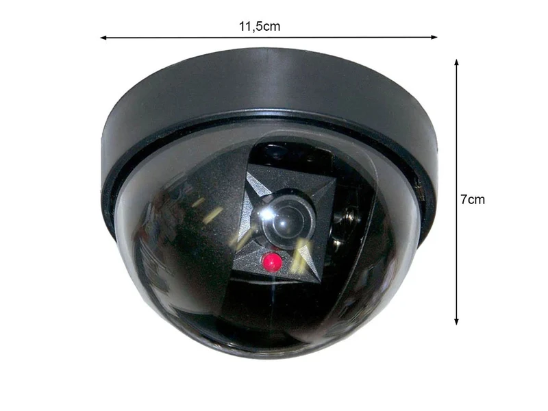 Dummy Dome Kamera Attrappe mit LED blinkend – Überwachung für Innen & Außen