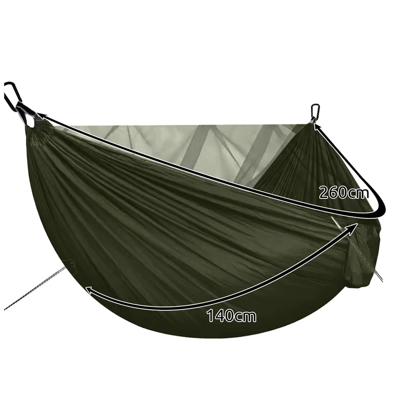 Camping Hängematte 2 Personen mit Moskitonetz und Tarp – Outdoor Bushcraft Hängematte bis 250 kg