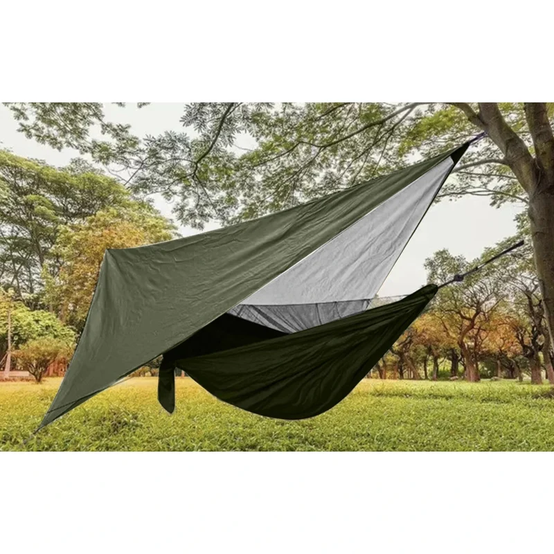 Camping Hängematte 2 Personen mit Moskitonetz und Tarp – Outdoor Bushcraft Hängematte bis 250 kg