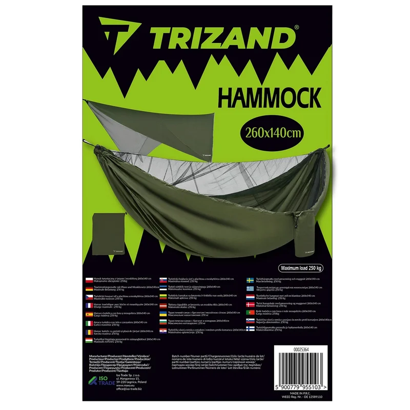 Camping Hängematte 2 Personen mit Moskitonetz und Tarp – Outdoor Bushcraft Hängematte bis 250 kg