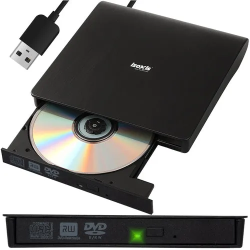 Externes USB CD DVD Laufwerk – Tragbarer Brenner & Player für PC, Laptop & Mac