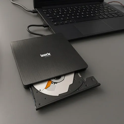 Externes USB CD DVD Laufwerk – Tragbarer Brenner & Player für PC, Laptop & Mac