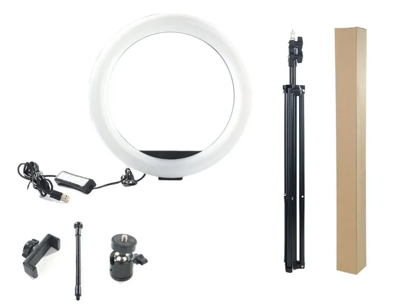 RGB LED Ringlicht 30 cm mit Handyhalterung & Stativ – USB Selfie Licht für Video, Foto, Streaming und Make-up