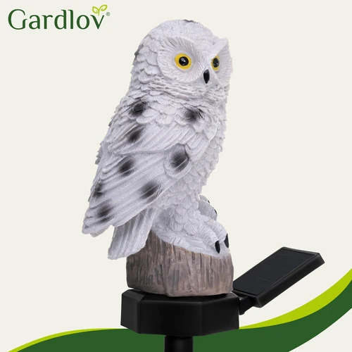 LED Solar Gartenstecker Eule warmweiß wetterfest Gartenleuchte Balkon Deko Außenleuchte