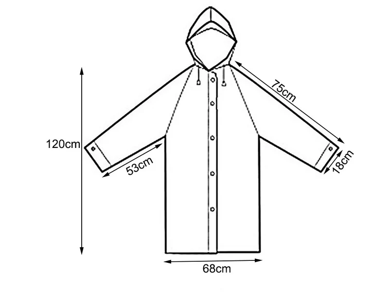 Regenmantel Unisex Wasserfest mit Kapuze Schwarz – Leichter Regenponcho Universal