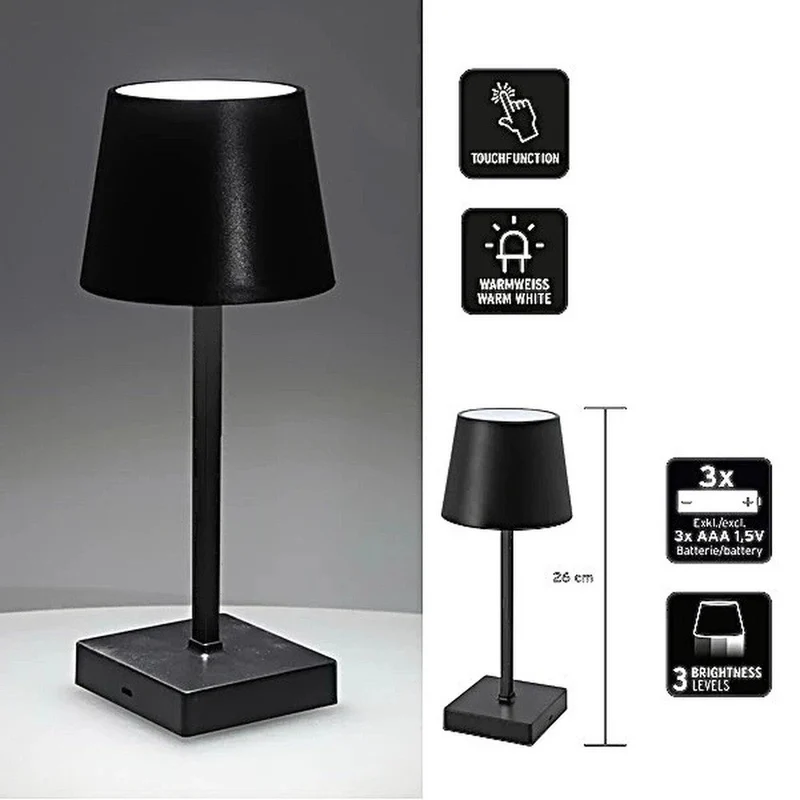 LED Tischleuchte dimmbar Touch | Weiß/Schwarz/Grau | 26 cm | 120 Lumen