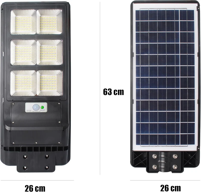 Solar Straßenlampe mit Bewegungsmelder, Fernbedienung und IP67 – LED Außenleuchte 6000K für Hof, Garage und Parkplatz