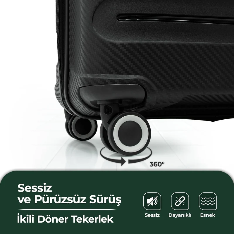 Reisekoffer Set mit 360° Doppelrollen – Cotpoly Trolleykoffer aus kratzfestem Hartschalenmaterial