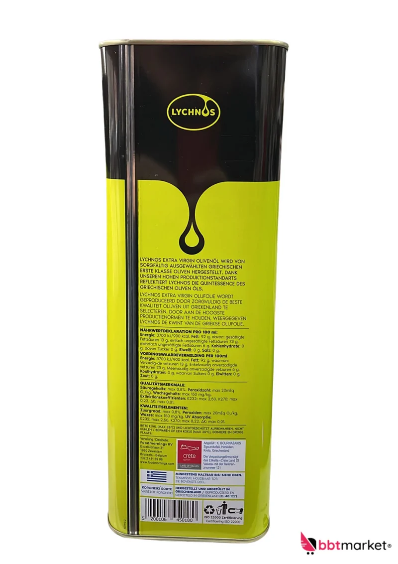 4x5L Lychnos Olivenöl Extra Nativ – Kreta – Kaltgepresst – 1. Pressung 20L