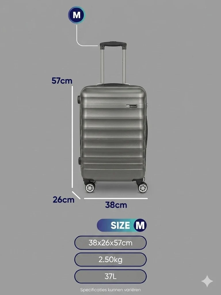 Hartschalenkoffer Trolley grau – M / L / XL / 3er Set – 4 Rollen, ABS