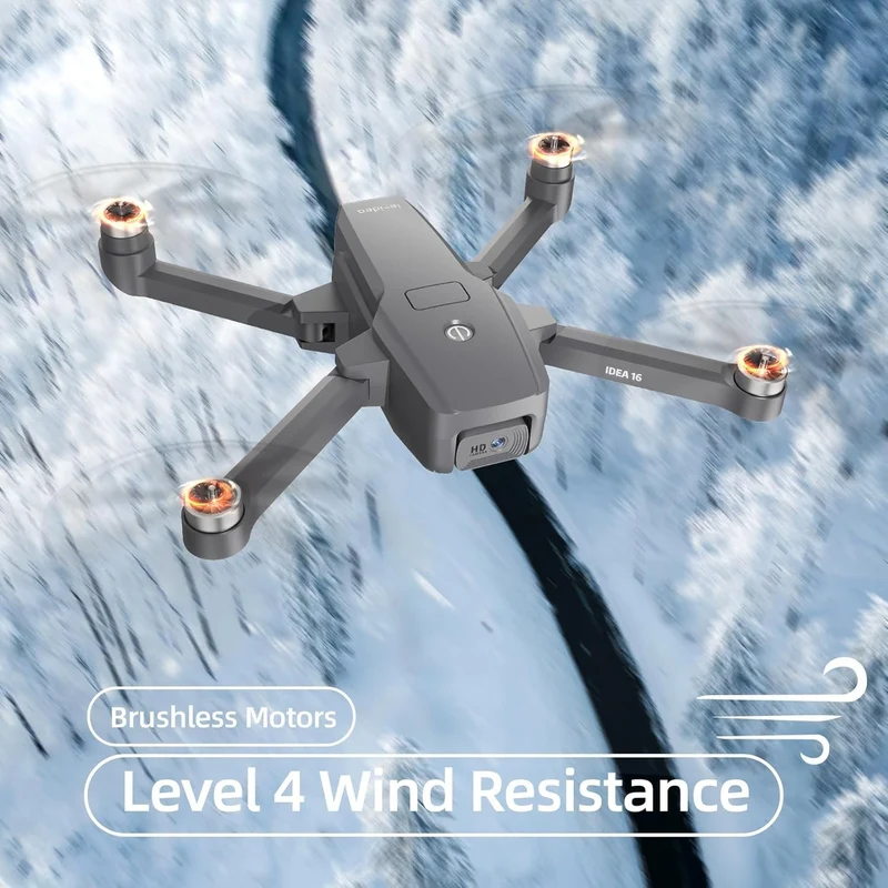 4K Drohne mit Kamera, 40KM/h, Brushless Motor, 5GHz FPV, 2 Akkus