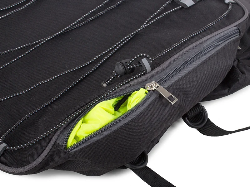 Fahrradtasche Gepäckträger 45L mit Regenschutz – Große Fahrradtasche mit 3 Fächern, Seitentaschen und Reflektoren für Touren & Alltag