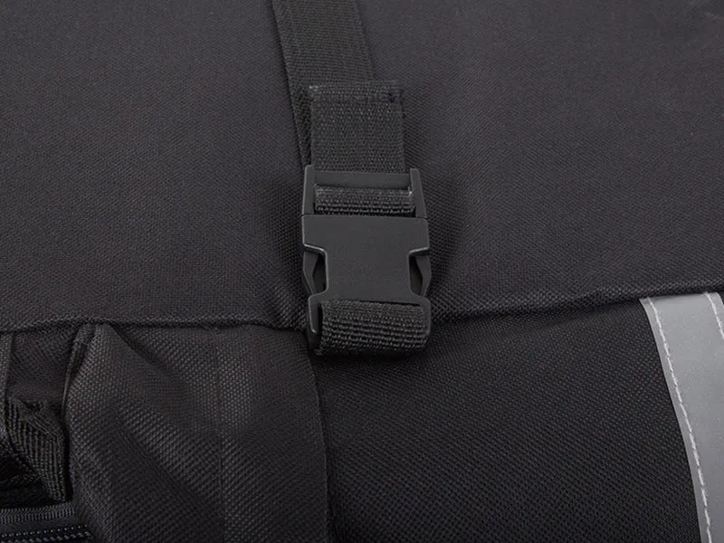 Fahrradtasche Gepäckträger 45L mit Regenschutz – Große Fahrradtasche mit 3 Fächern, Seitentaschen und Reflektoren für Touren & Alltag