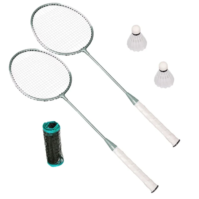 Badminton Set mit Netz, 2 Schlägern & Federbällen – Outdoor Spielset inkl. Koffer