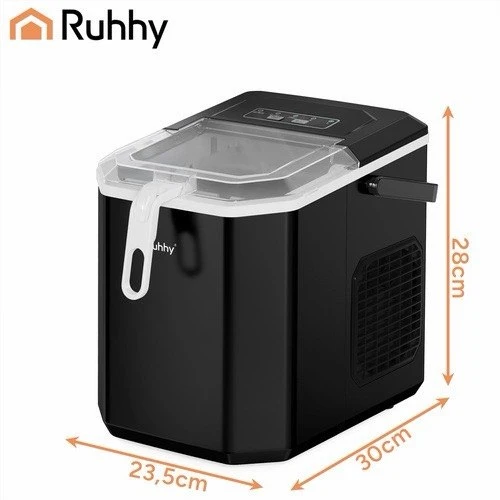 Eiswürfelmaschine 12kg/24h 1,2L Schnell Eiswürfelbereiter Schwarz Ice Maker