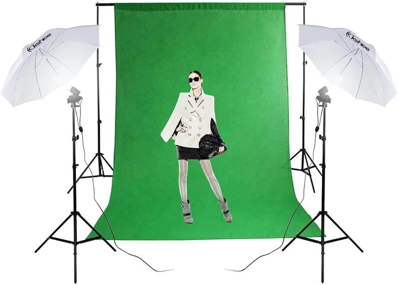 Fotostudio Set Hintergrundsystem 2x3m mit 135W LED Studioleuchte