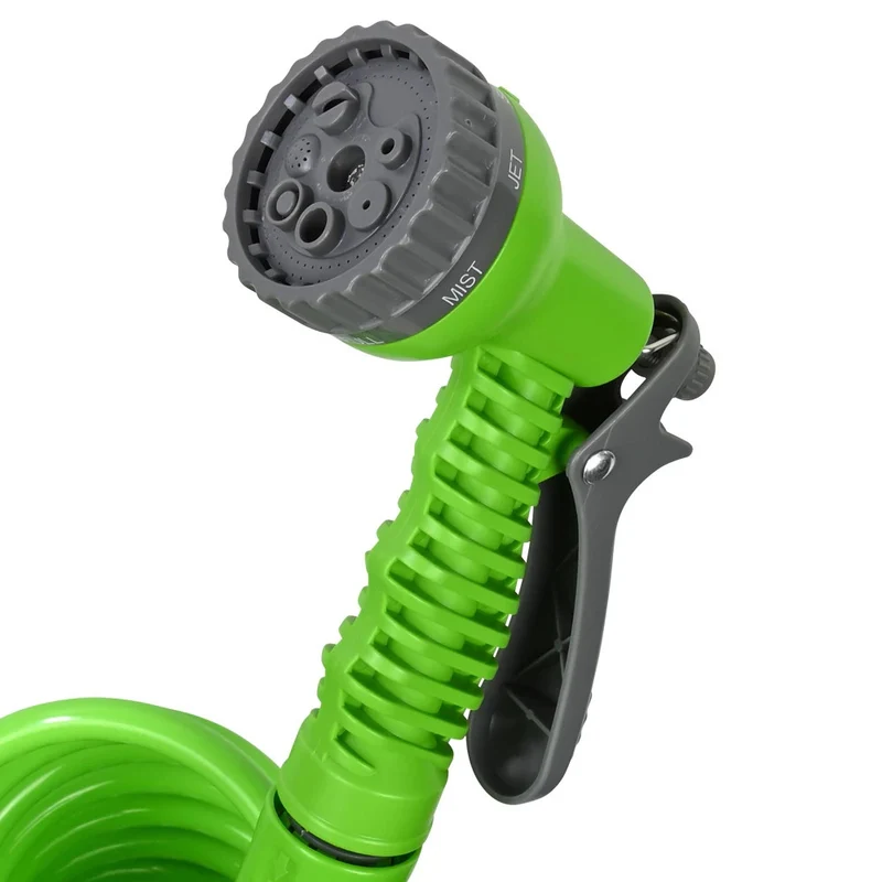 Spiral Gartenschlauch 10m mit Sprühkopf 7 Funktionen & Wandhalterung Set 🚿 🚿