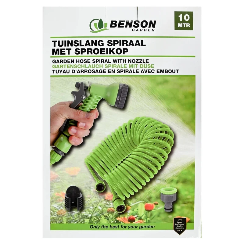 Spiral Gartenschlauch 10m mit Sprühkopf 7 Funktionen & Wandhalterung Set 🚿 🚿