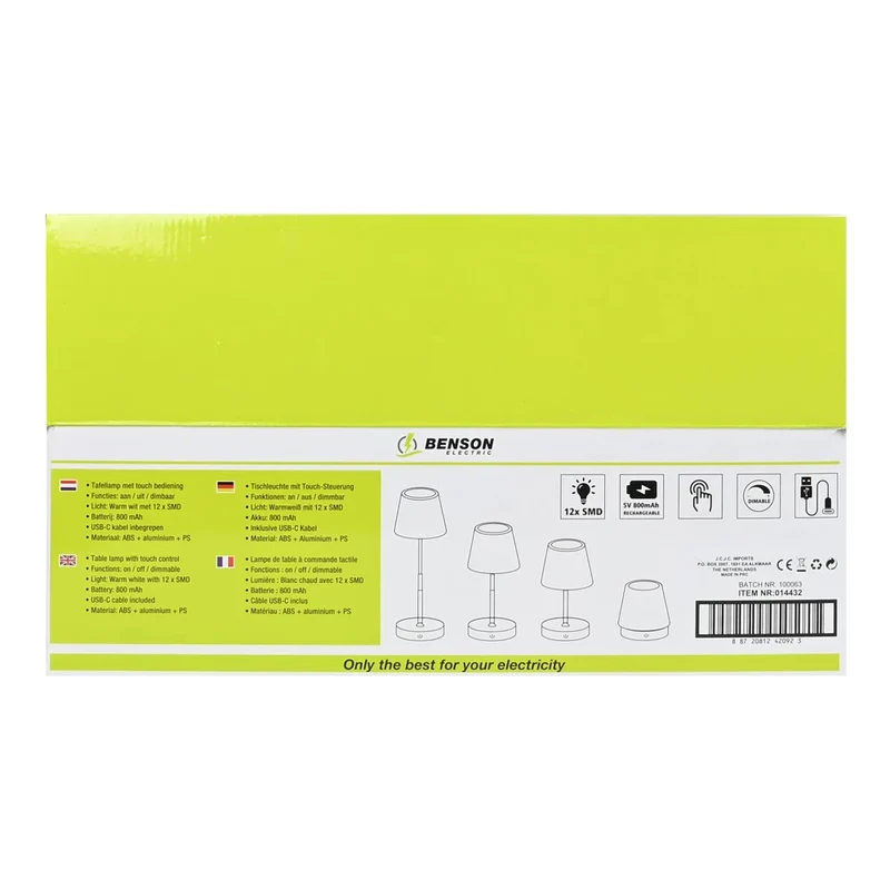 LED Tischlampe Akku dimmbar USB-C – Touch Teleskop warmweiß 120lm