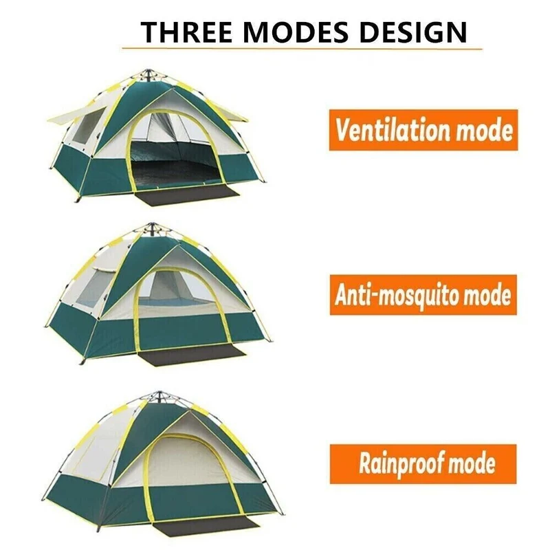 Pop-Up Campingzelt Familien-Zelt Mann Zelt Wurfzelt Festival-Zelt 3-4 Person neu