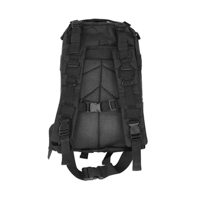Schwarzer Touristenrucksack 26L – Outdoor Rucksack mit MOLLE-System und 5 Fächern