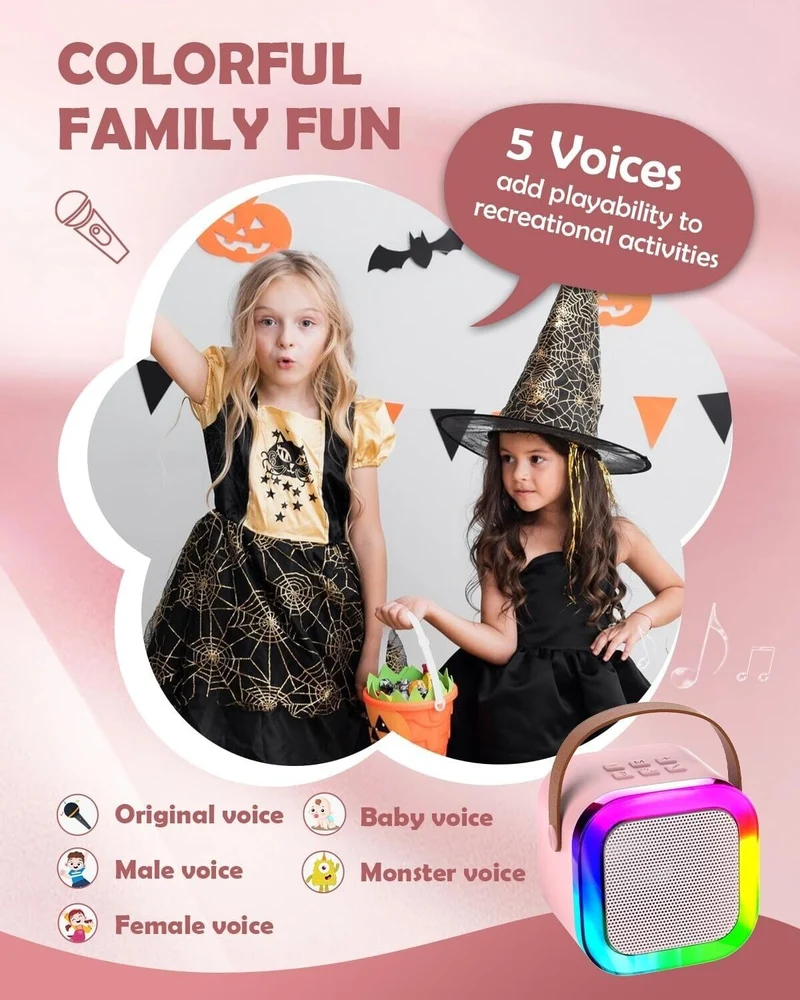 Karaoke Maschine Kinder 4–12 Jahre Bluetooth Mikrofon LED Geburtstag 🎤🎁 🎄✔